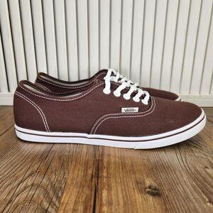 Vans Authentic Lo Pro Womens Size 10 Unisex Brown Canvas Skate Sneakers Shoes